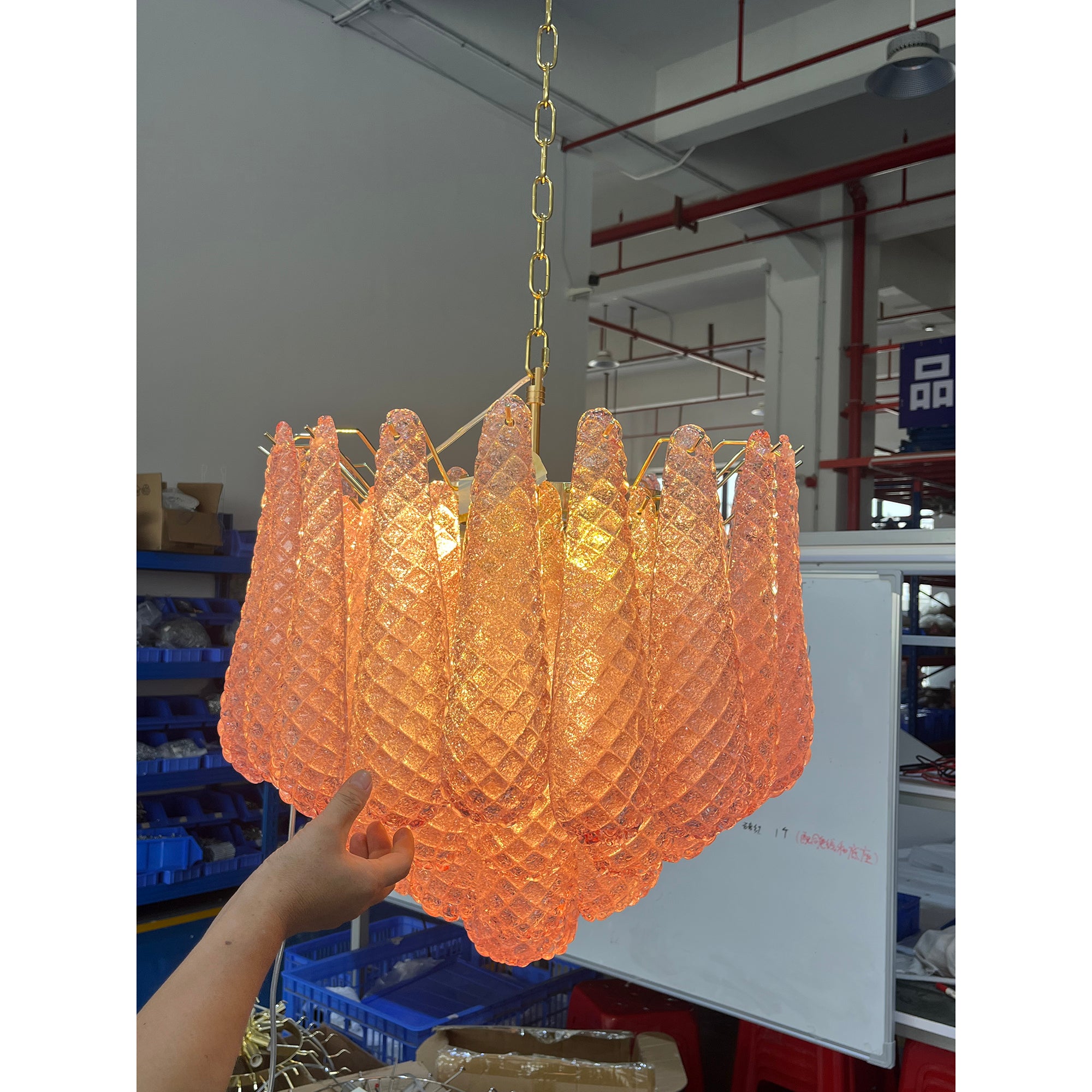 Drop Pink Chandelier