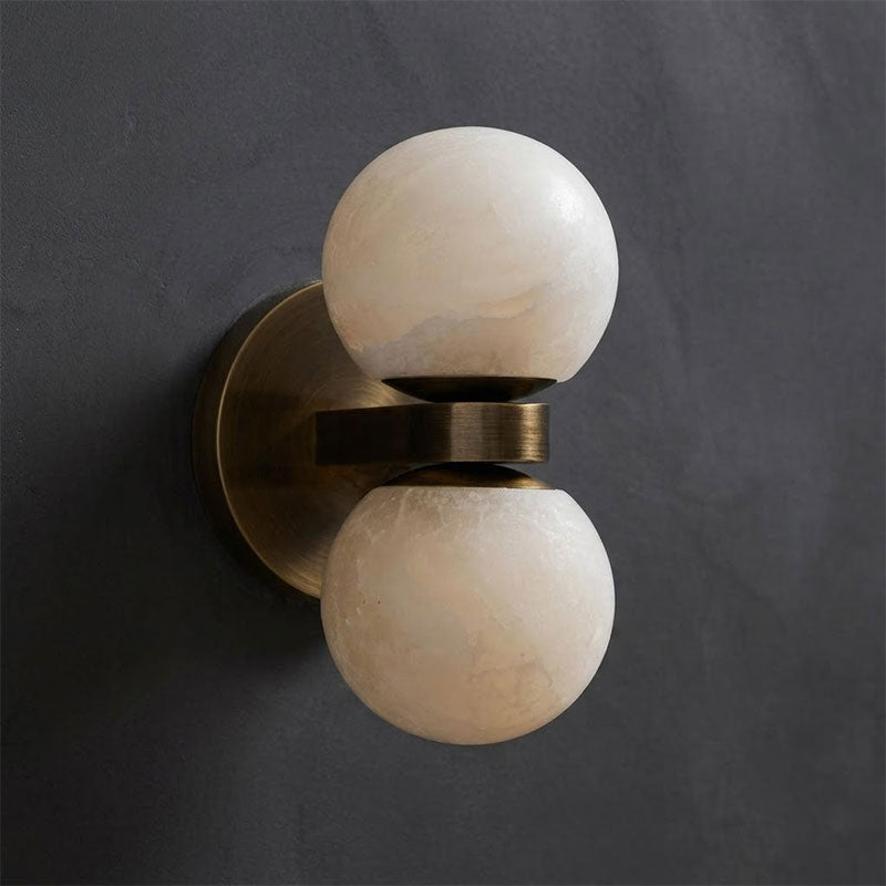 Dual Globe Alabaster Wall Lamp