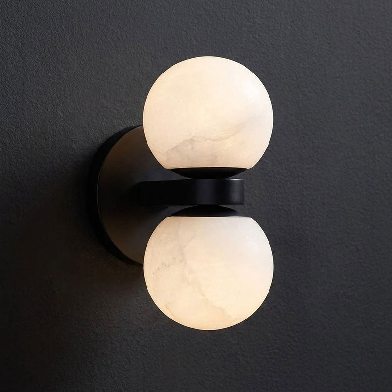 Dual Globe Alabaster Wall Lamp