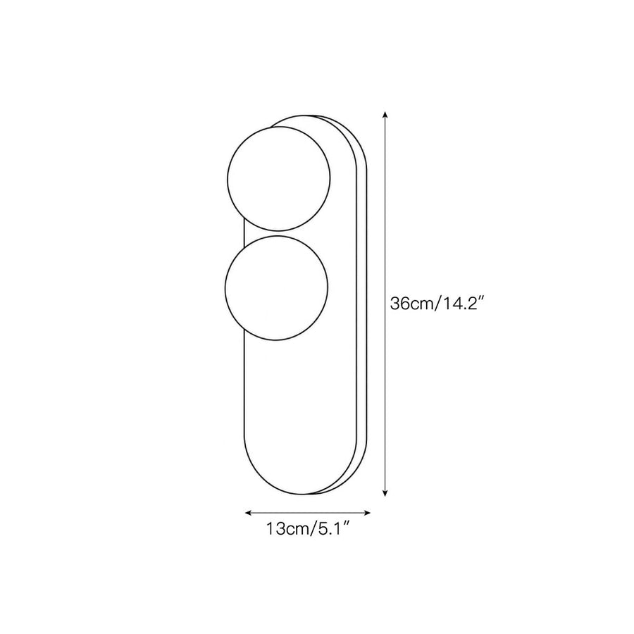 Eccolo Travertine Wall Sconce — Dimension drawings 1