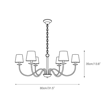 Eclipse Brass Chandelier – detail 4 — Dimension drawings 1