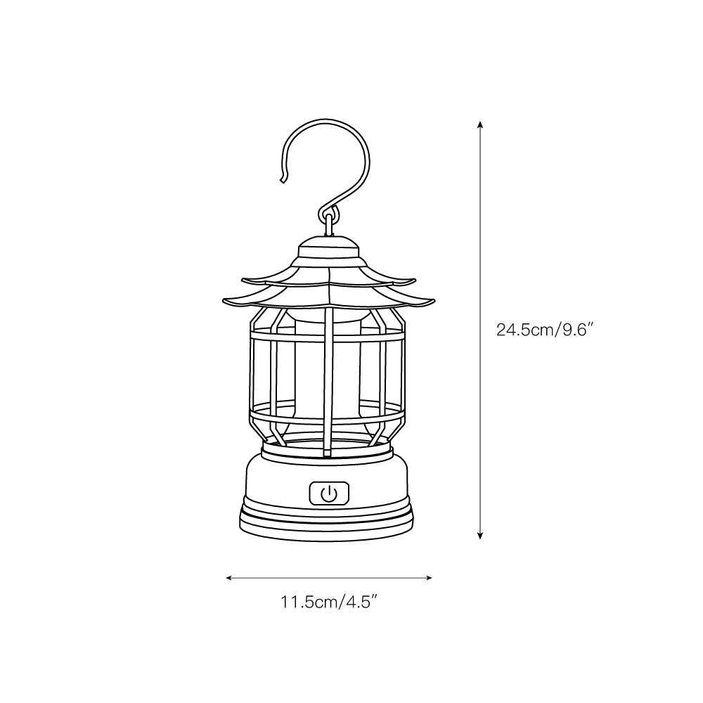 Edison Mini-Laterne, Outdoor-Camping-Tischlampe (eingebaute Batterie)