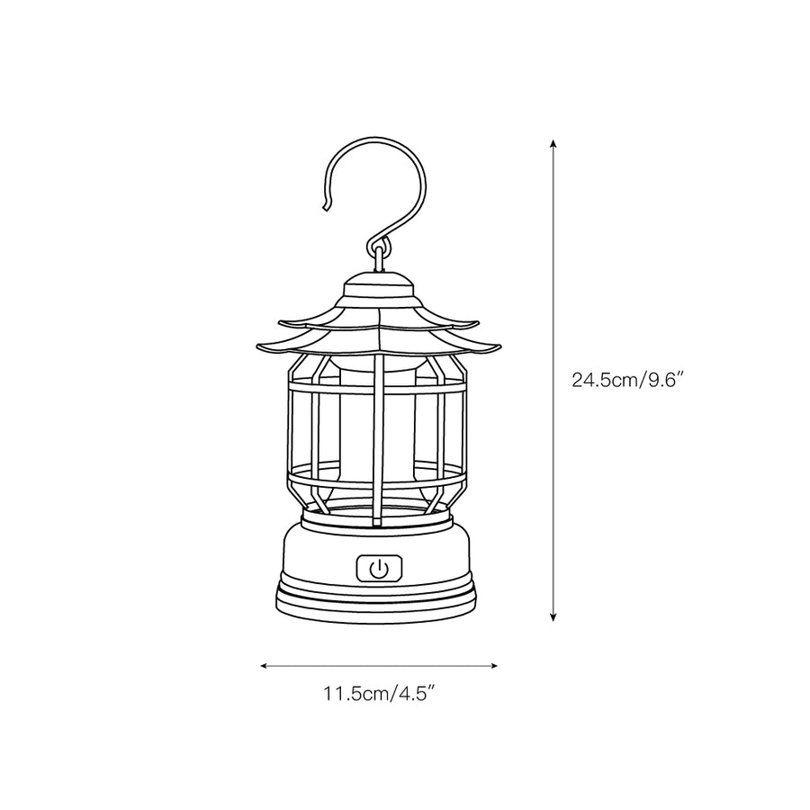 Lantern Outdoor Camping Table Lamp (built-in battery) – detail 3 — Dimension drawings 1