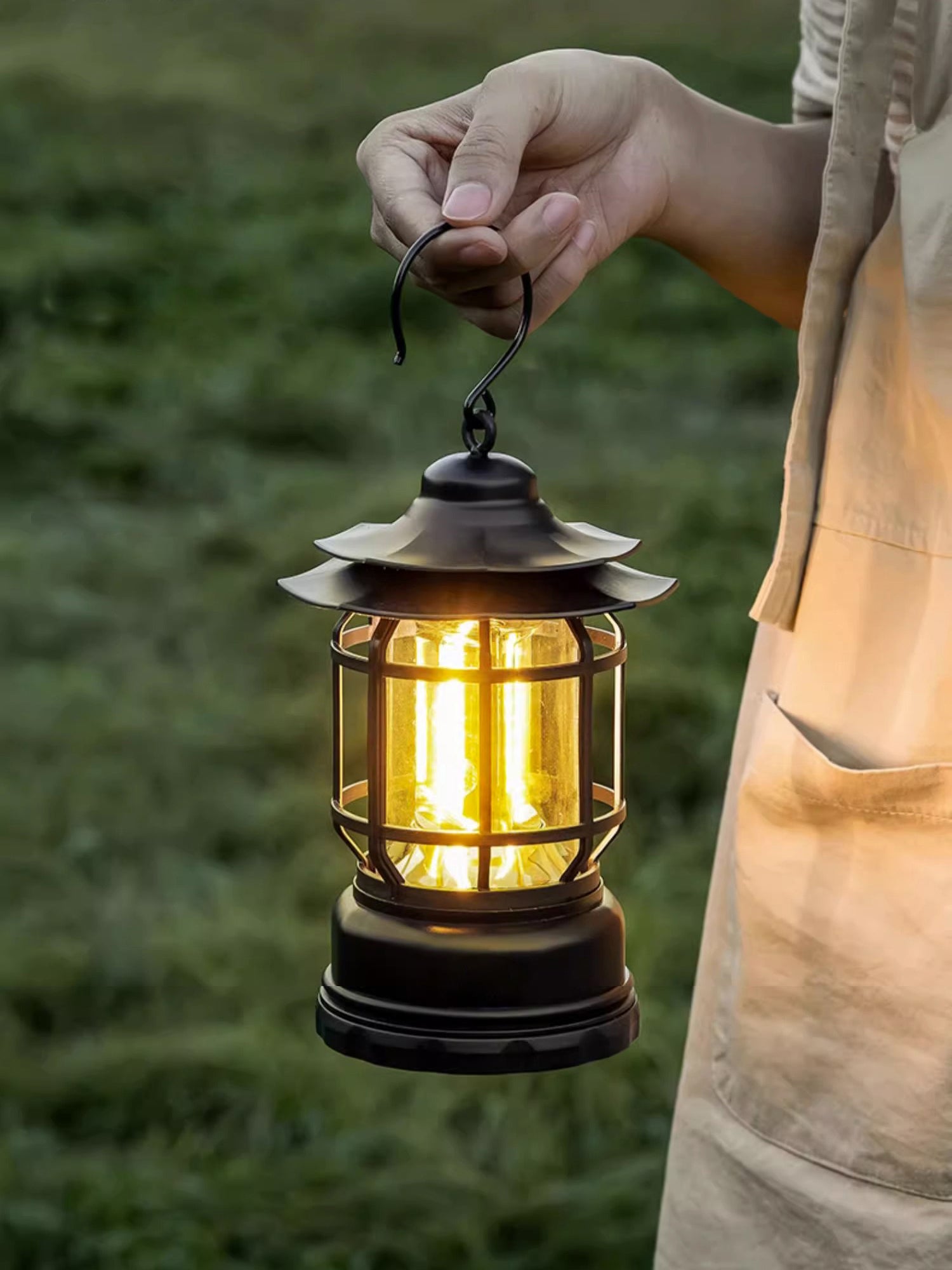 Edison Mini-Laterne, Outdoor-Camping-Tischlampe (eingebaute Batterie)