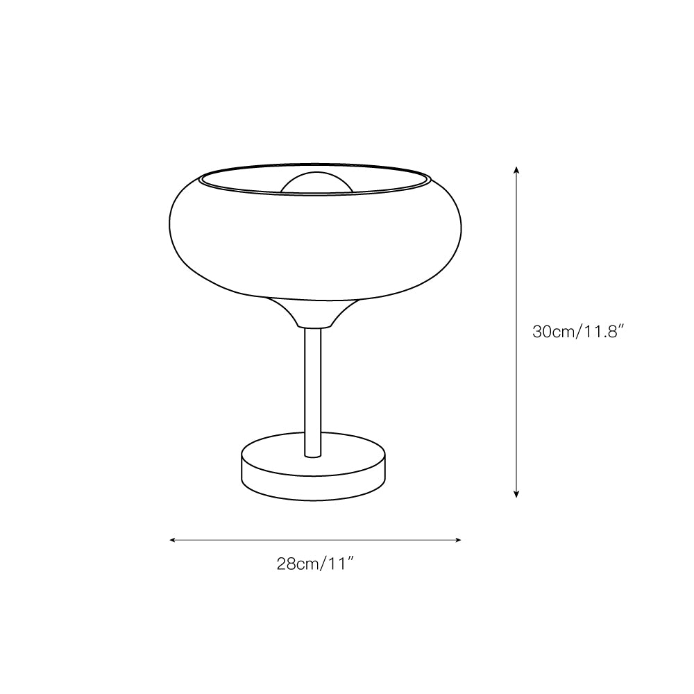 Eierkuchen-Tischlampe aus Glas