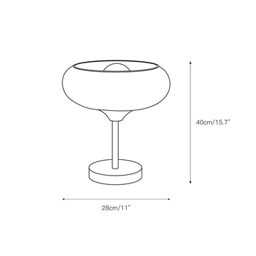 Egg Tart Glass Table Lamp – detail 3 — Dimension drawings 1