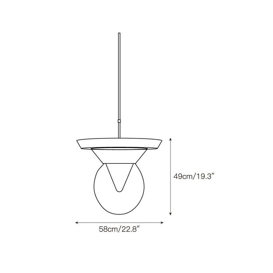 Eirene Glass Pendant Lamp – detail 5 — Dimension drawings 3