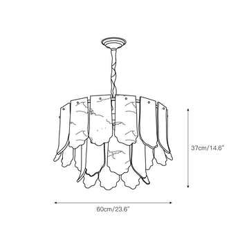 Elba Alabaster Chandelier – detail 3 — Dimension drawings 1