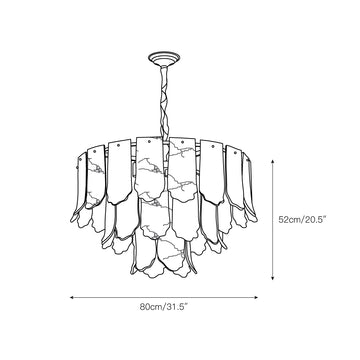 Elba Alabaster Chandelier – detail 4 — Dimension drawings 2