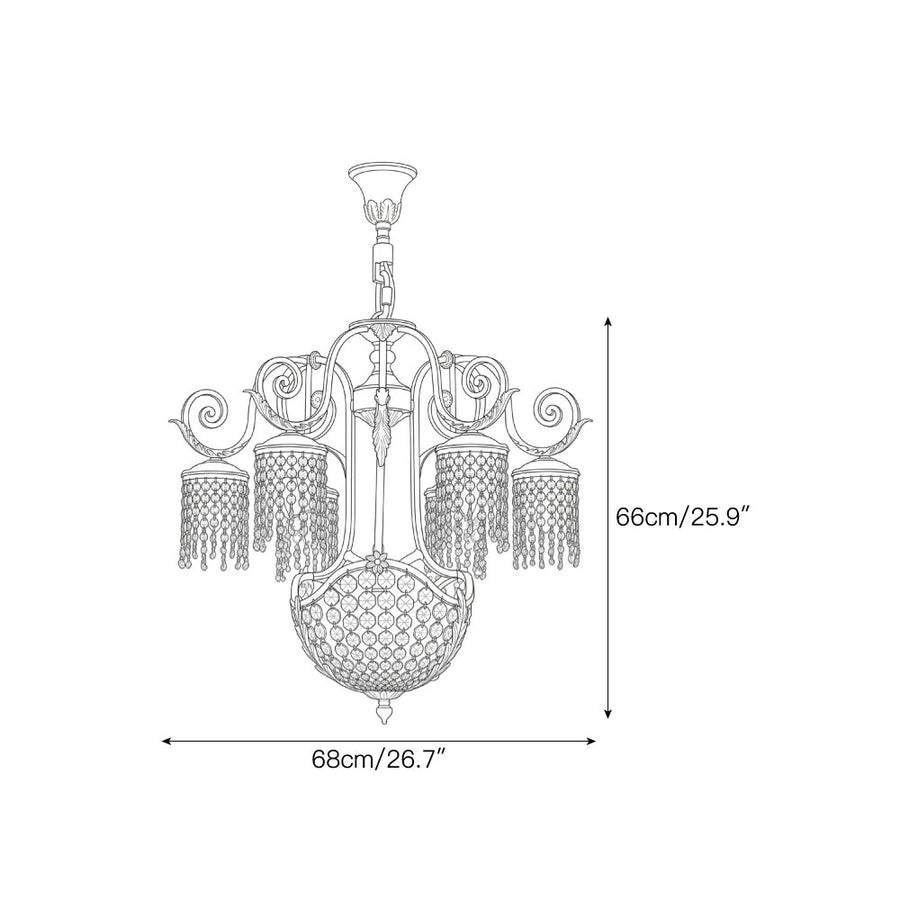 Lampadario in Cristallo Eleanor — Dimension drawings 1