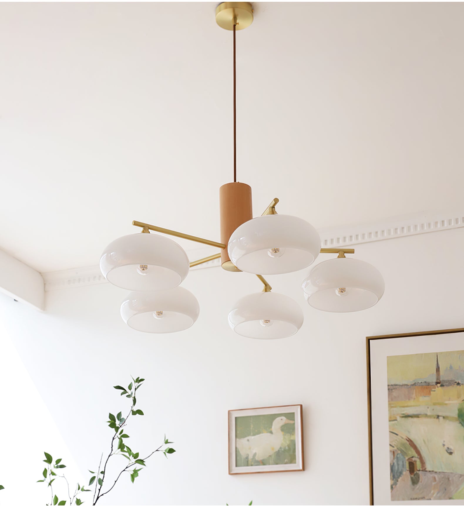 Elliptical Persimmon Chandelier