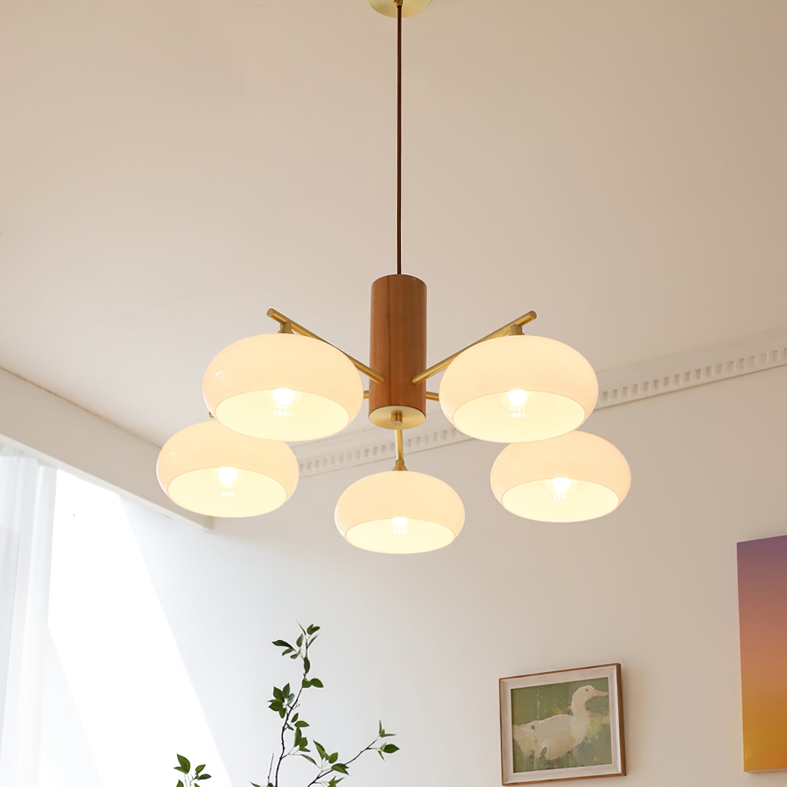 Elliptical Persimmon Chandelier