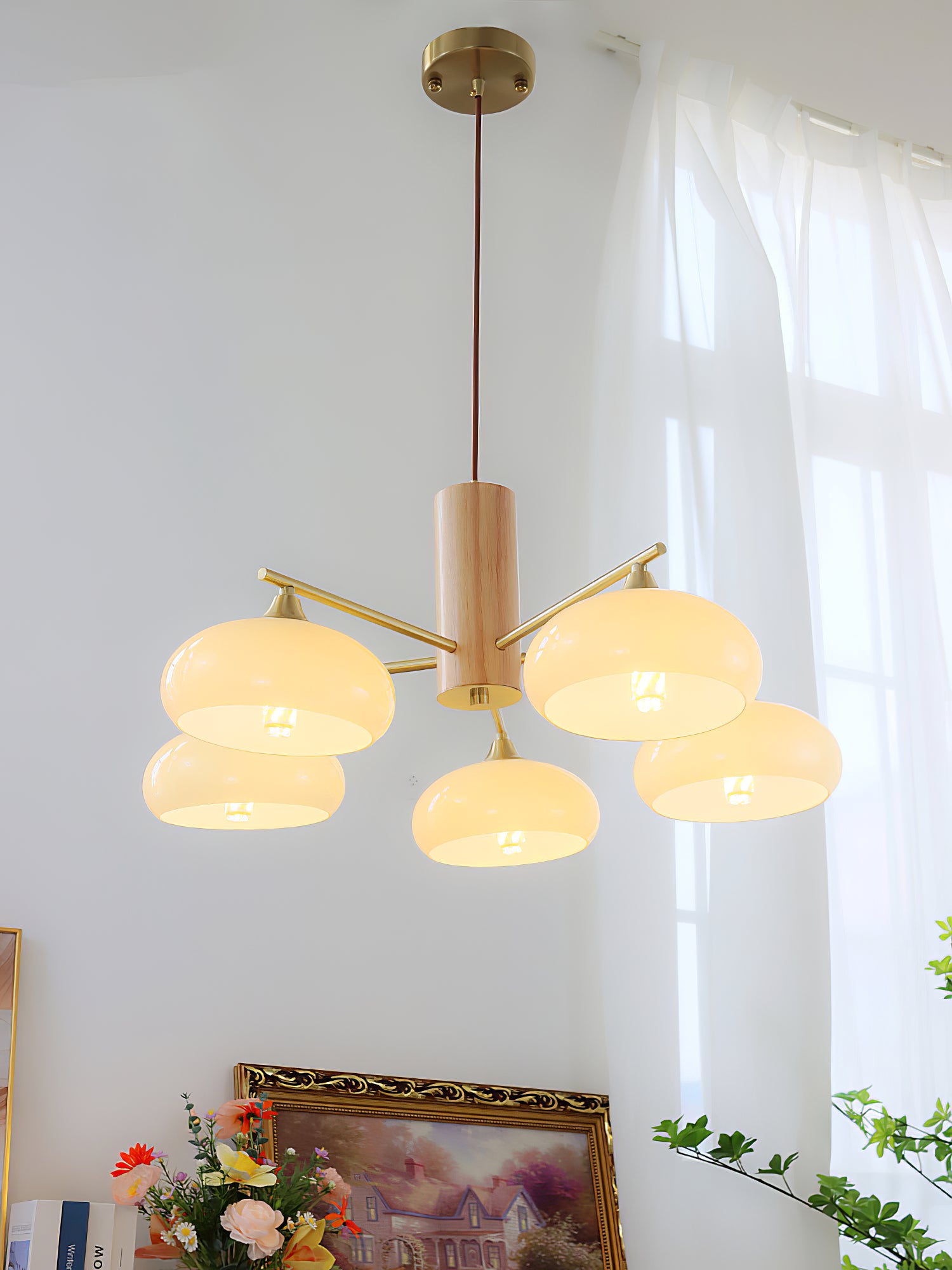 Elliptical Persimmon Chandelier