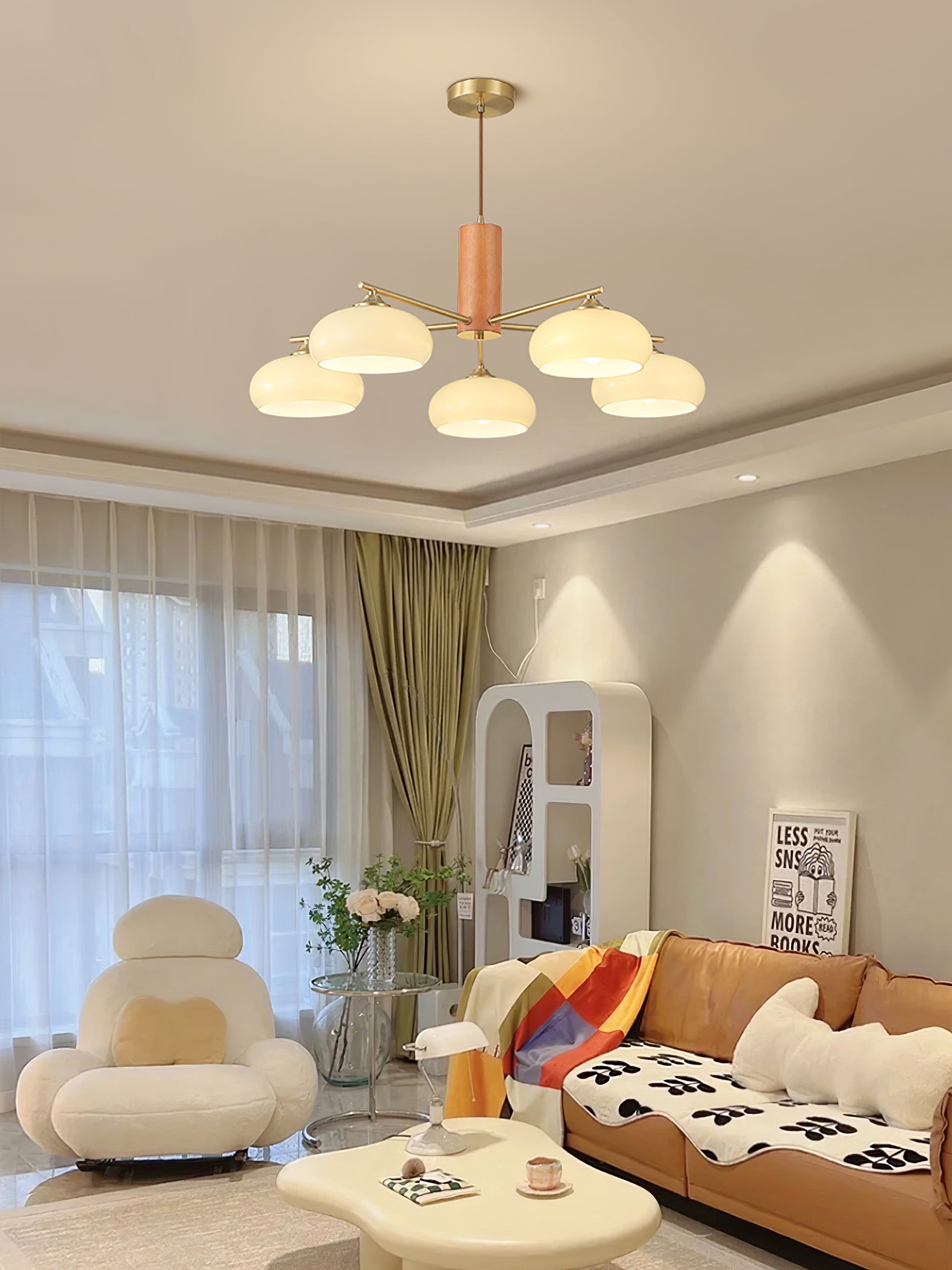 Elliptical Persimmon Chandelier