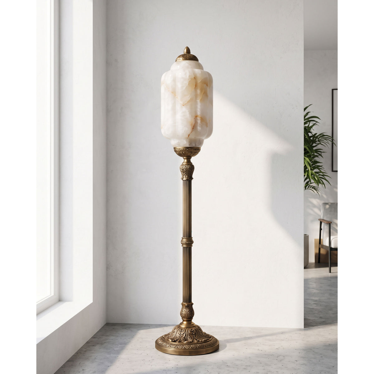 Eloise Scallop Alabaster Floor Lamp
