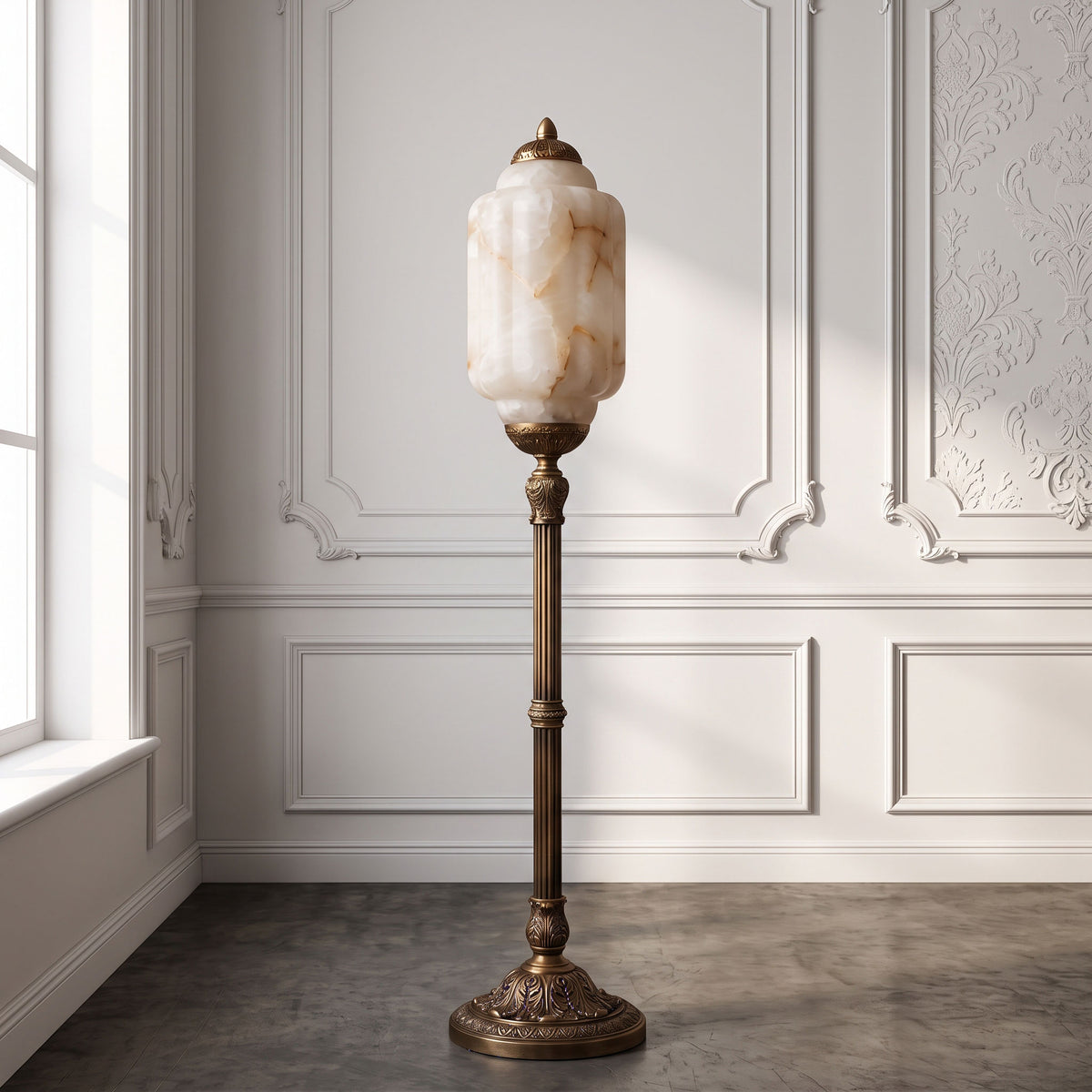 Eloise Scallop Alabaster Floor Lamp