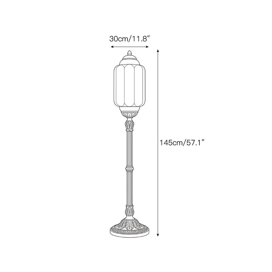 Lampada da terra in alabastro Eloise Scallop — Dimension drawings 1