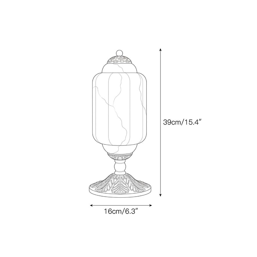 Lampada da tavolo in alabastro Eloise Scallop — Dimension drawings 1