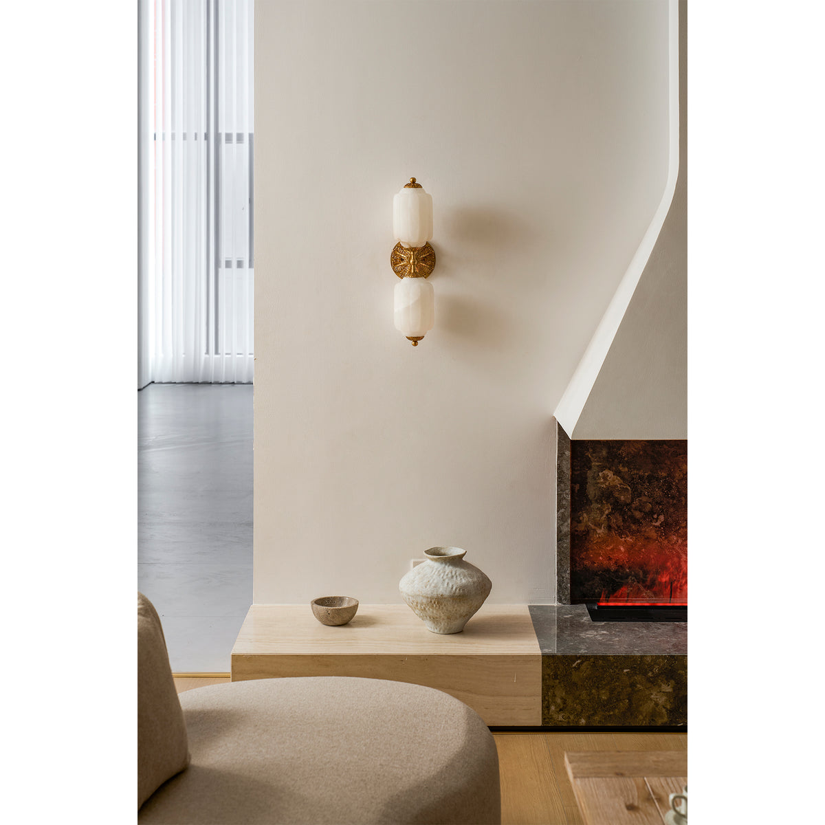 Aplique de pared Eloise Scallop Alabaster