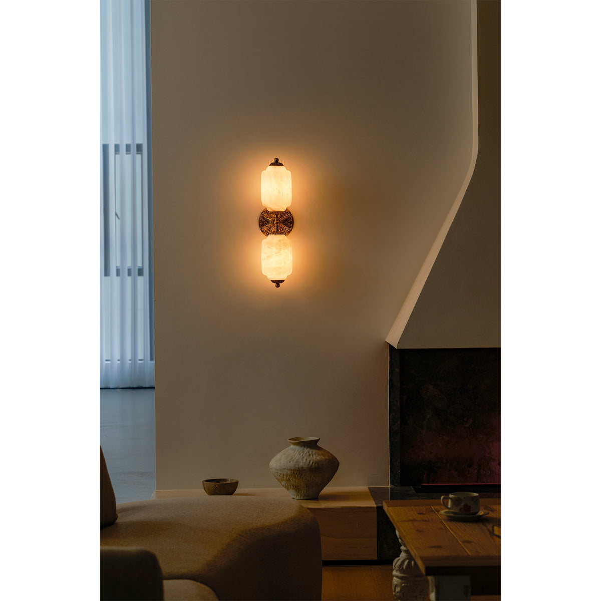 Aplique de pared Eloise Scallop Alabaster