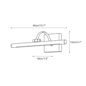 Elowen Brass Wall Lamp – detail 3 — Dimension drawings 1
