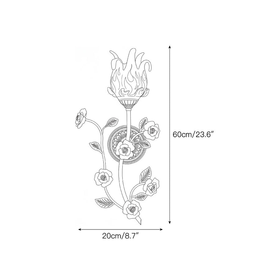 Ember & Blossom Wall Sconce – detail 3 — Dimension drawings 1