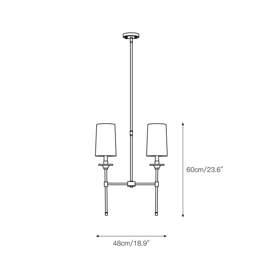 Emily Linear Chandelier – detail 3 — Dimension drawings 1