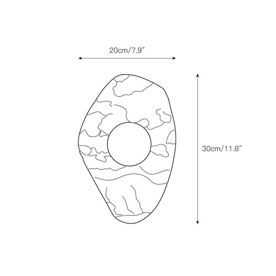 Textured Marble Wall Lamp – detail 3 — Dimension drawings 1