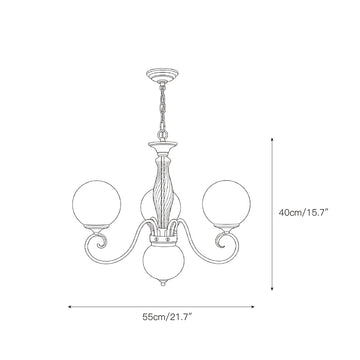 Evelyn Glass Chandelier – detail 3 — Dimension drawings 1