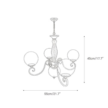 Evelyn Glass Chandelier – detail 4 — Dimension drawings 2