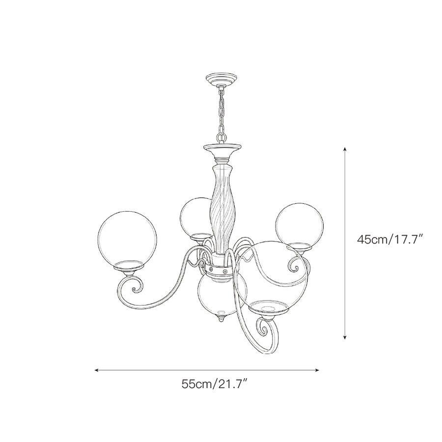 Evelyn Glass Chandelier – detail 4 — Disegni dimensionali 2