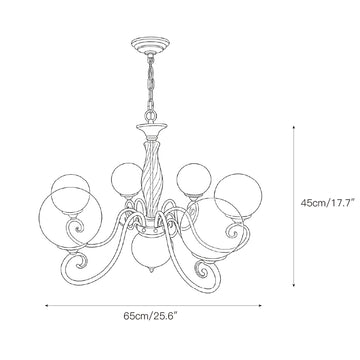 Evelyn Glass Chandelier – detail 6 — Dimension drawings 4