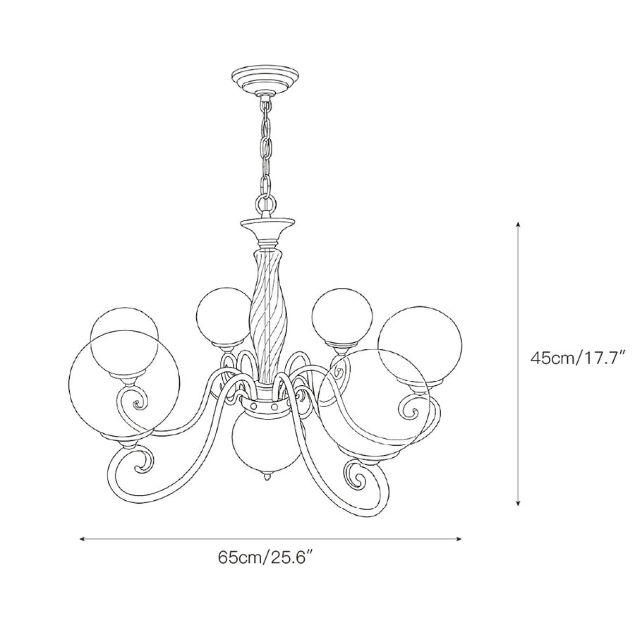 Evelyn Glass Chandelier – detail 6 — Disegni dimensionali 4