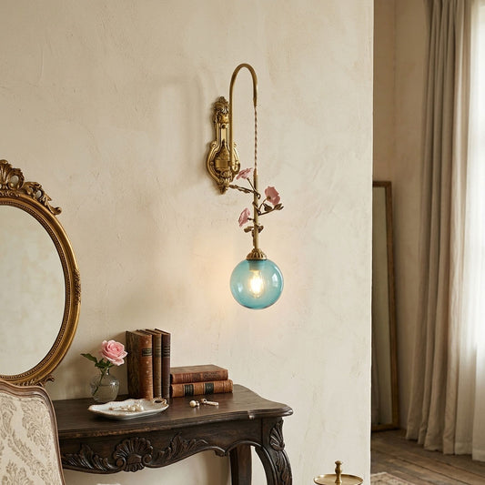 Evelyn Glass Rose Wall Sconce