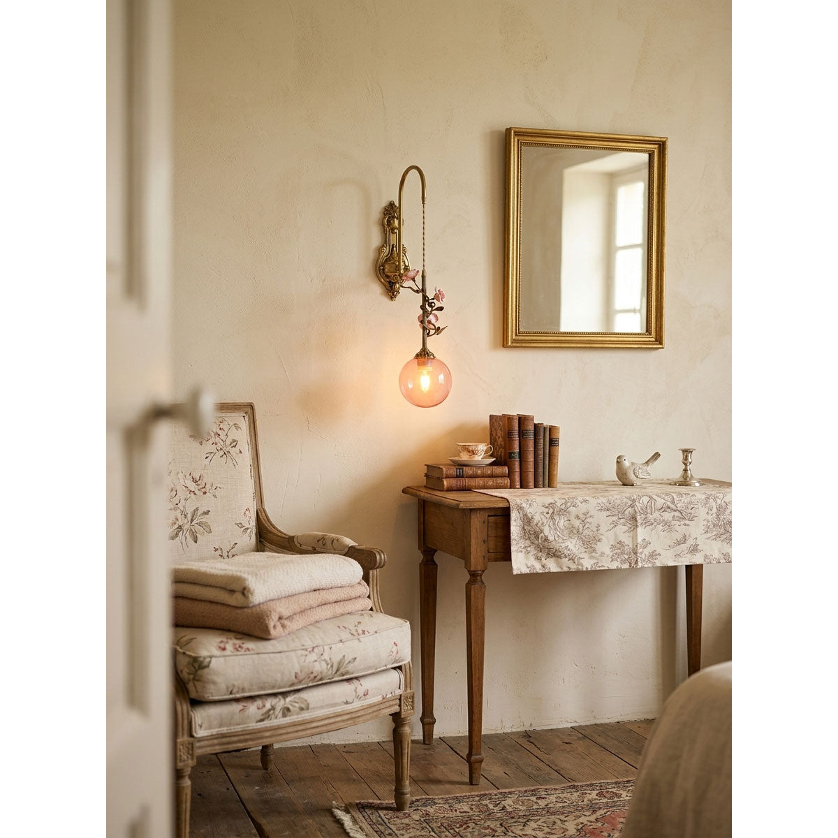 Evelyn Glass Rose Wall Sconce