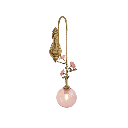 Evelyn Glass Rose Wall Sconce