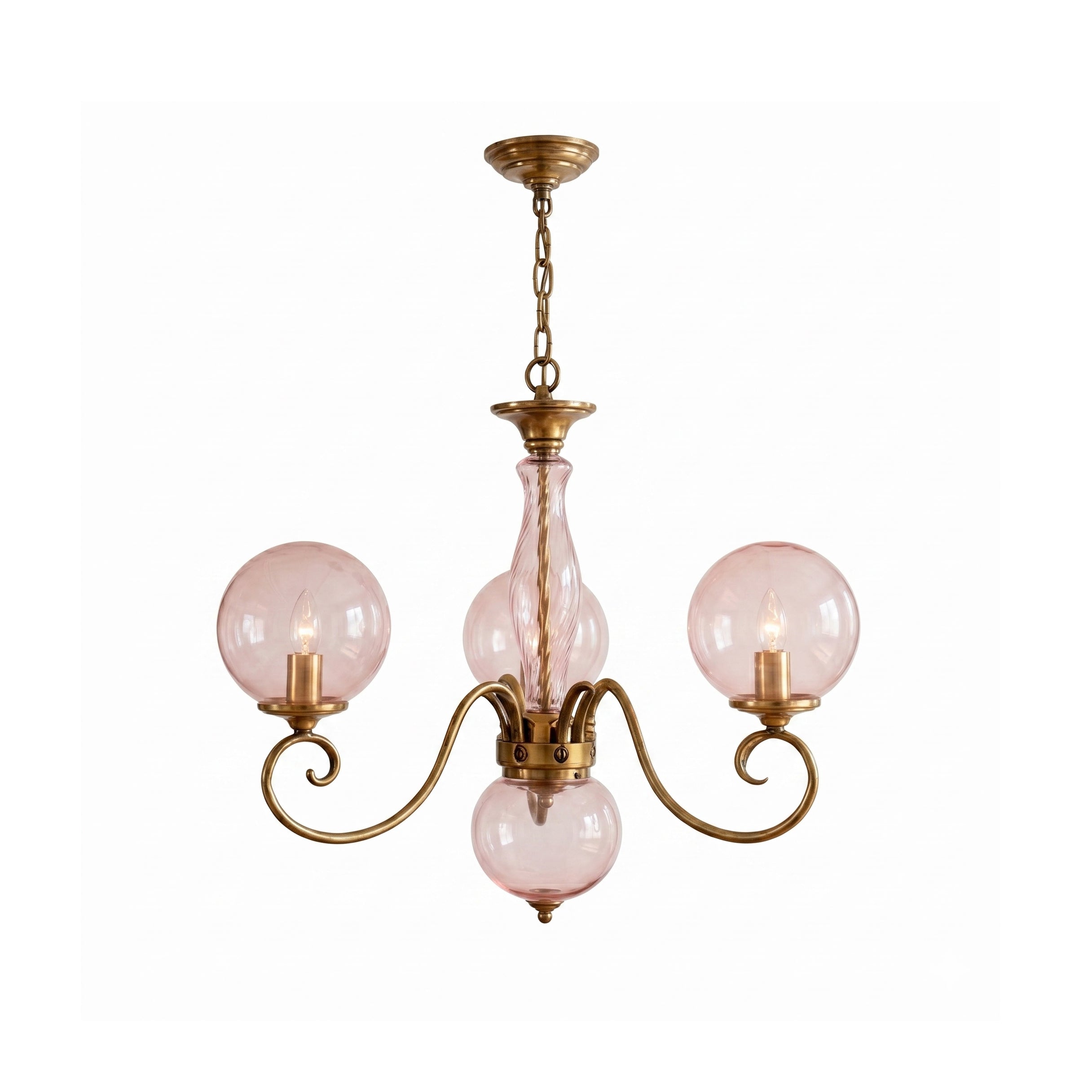 Evelyn Glass Chandelier – Brass | Radilum