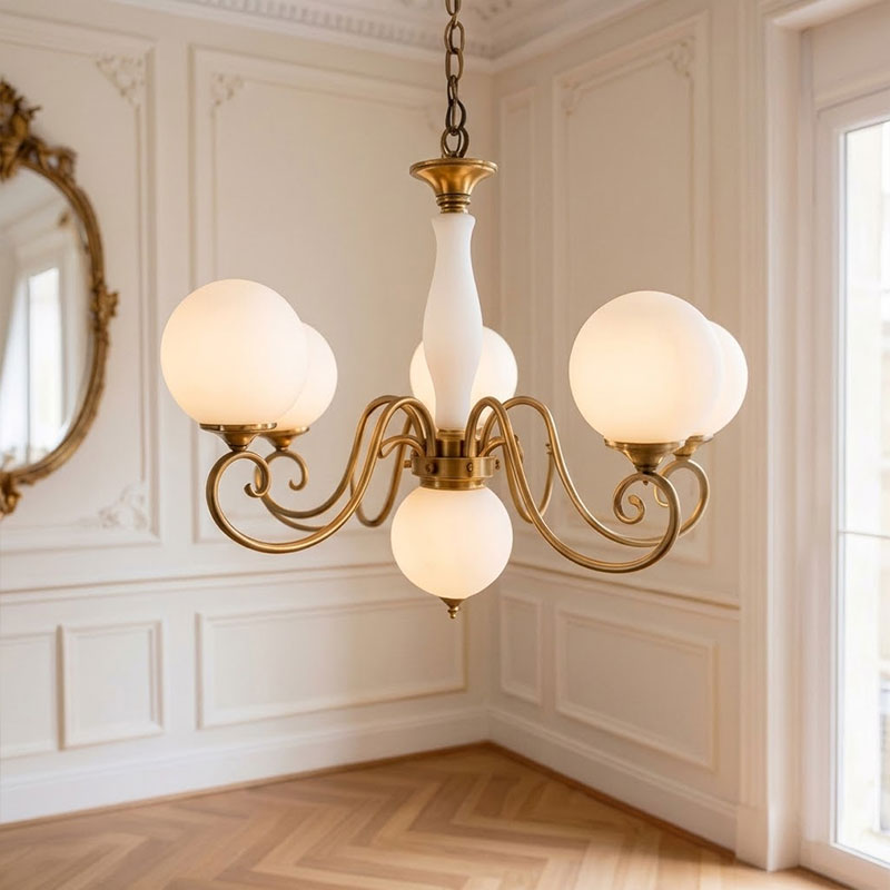 Evelyn Glass Chandelier – Brass | Radilum