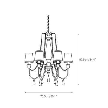 Feiss Clarissa Chandelier – detail 3 — Dimension drawings 1