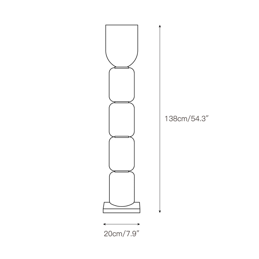 Ficupala Memphis Floor Lamp – detail 3 — Dimension drawings 1