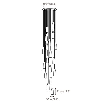 Figure Spanish Alabaster Pendant Light – detail 11 — Dimension drawings 9