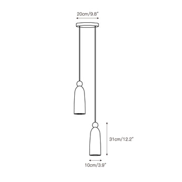 Figure Spanish Alabaster Pendant Light – detail 4 — Dimension drawings 2
