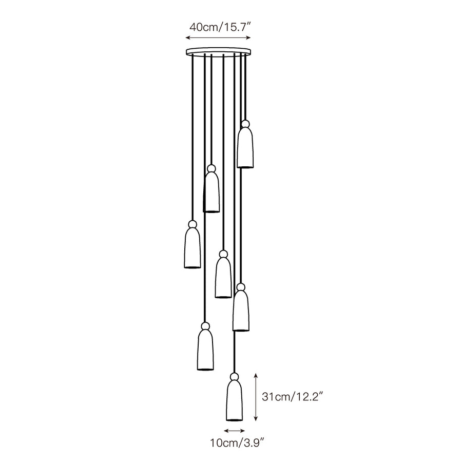Figure Spanish Alabaster Pendant Light – detail 7 — Dimension drawings 5