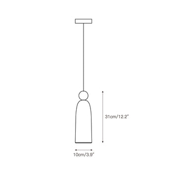 Figure Spanish Alabaster Pendant Light – detail 3 — Dimension drawings 1