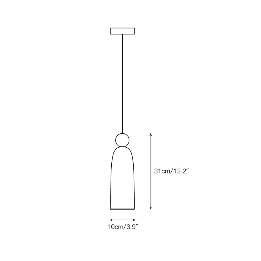 Figure Spanish Alabaster Pendant Light – detail 3 — Dimension drawings 1