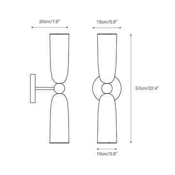 Figure Alabaster Wall Lamp – detail 4 — Dimension drawings 2