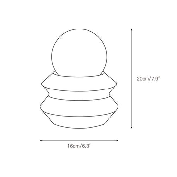 Fin Travertine Table Lamp (Built-in Battery) – detail 3 — Dimension drawings 1