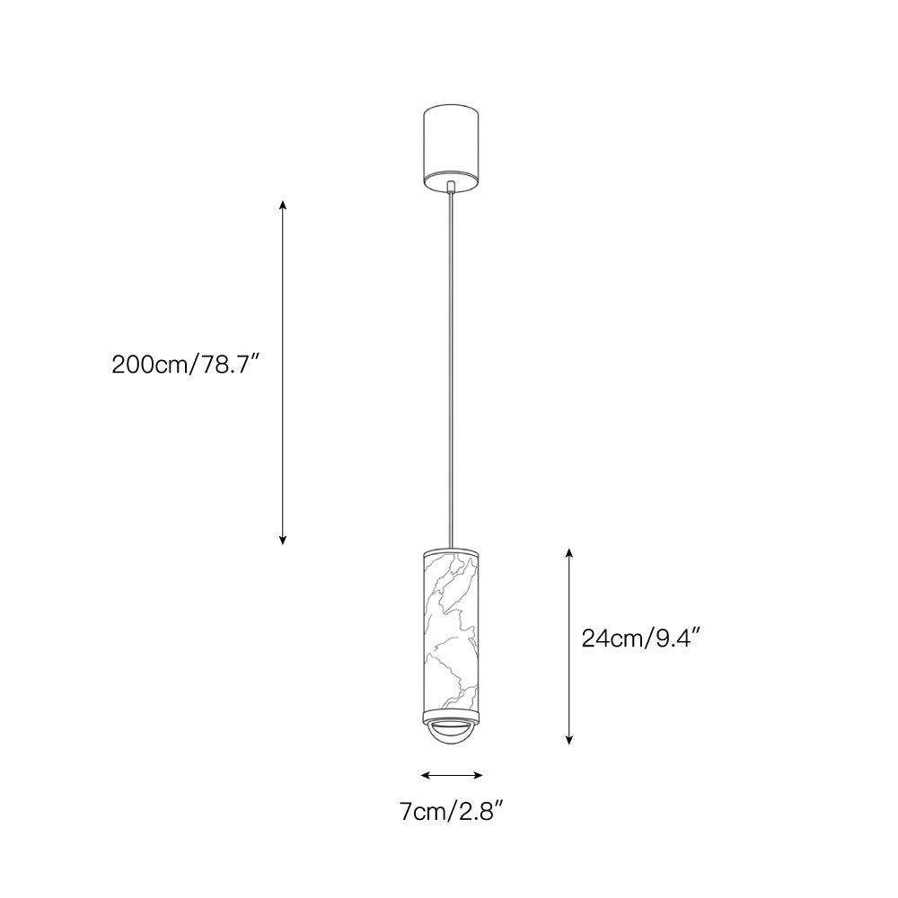 Fina Cylindrical Alabaster Pendant Lamp