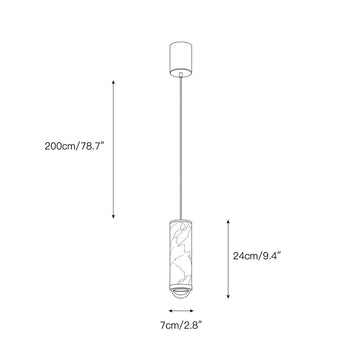 Fina Cylindrical Alabaster Pendant Lamp – detail 3 — Dimension drawings 1