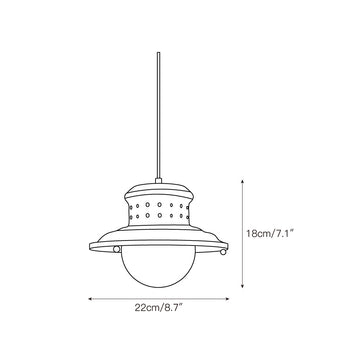 Fisherman’s Pole Pendant Lamp – detail 3 — Dimension drawings 1